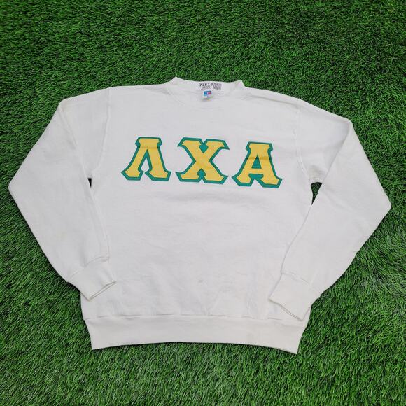 Vintage 80s Lambda-Chi-Alpha Cropped Sweatshirt S/M 19x23 - Picture 1 of 14